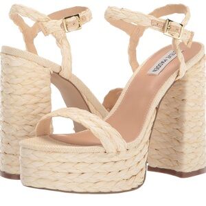 Steve Madden Cream Platform Sandals